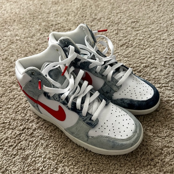Nike Women's Sneakers - Denim, Red, and white - Picture 3 of 4